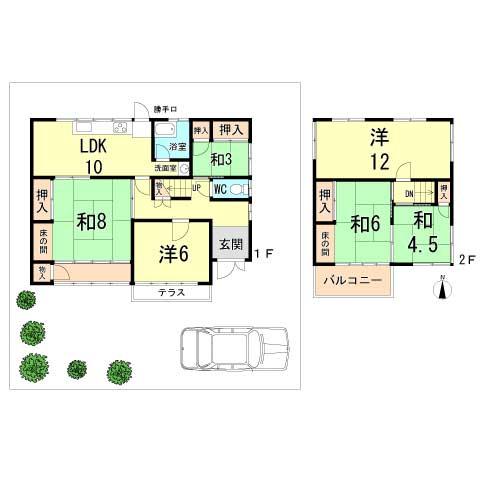 Floor plan. 34,800,000 yen, 6LDK, Land area 155.5 sq m , Building area 121.95 sq m
