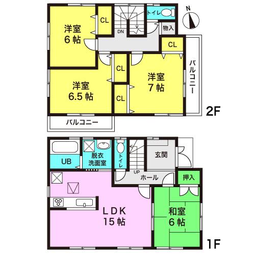 Floor plan. 28.8 million yen, 4LDK, Land area 134.44 sq m , Building area 98.81 sq m