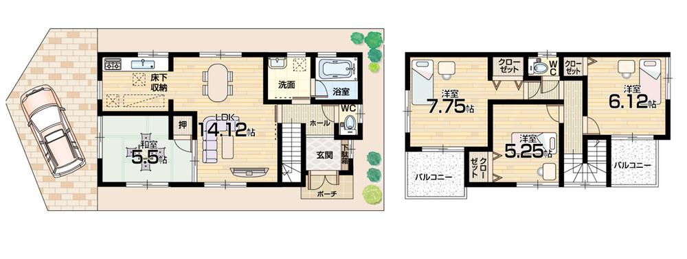 Floor plan. (No. 2 locations), Price 29 million yen, 4LDK, Land area 83.34 sq m , Building area 88.48 sq m