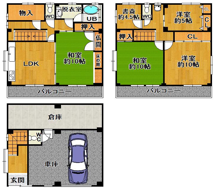 Floor plan. 32,800,000 yen, 4LDK + S (storeroom), Land area 99.89 sq m , Building area 203.4 sq m