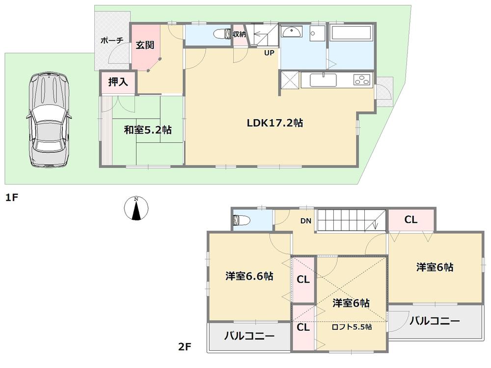 Floor plan. 35,800,000 yen, 4LDK, Land area 90.01 sq m , Building area 96.34 sq m F No. land Floor
