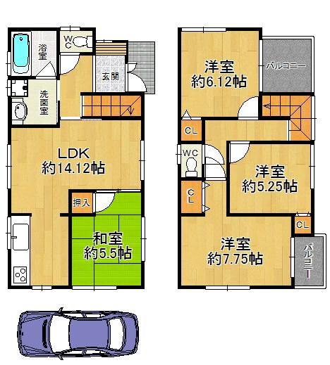 Floor plan. 29 million yen, 4LDK, Land area 83.34 sq m , Building area 88.48 sq m