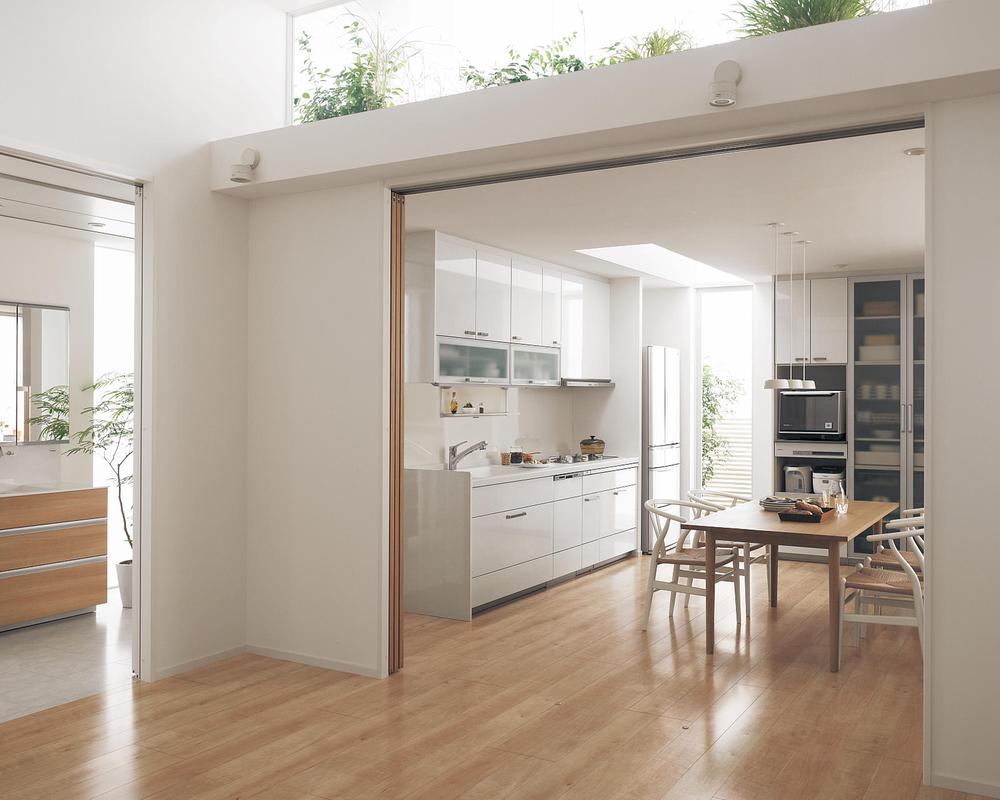 Other Equipment. Adopt the latest system Kitchen. Latest features such as a water purifier with a shower mixing valve in a multi-storage is standard equipment. All-electric specification if IH cooking heater. Glass top stove if gas specification.