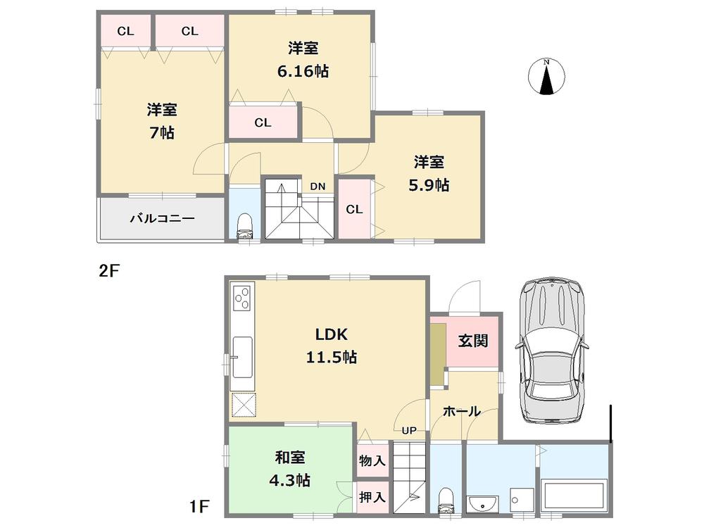 Floor plan. (B No. land plan), Price 28.8 million yen, 4LDK, Land area 80.09 sq m , Building area 90.1 sq m