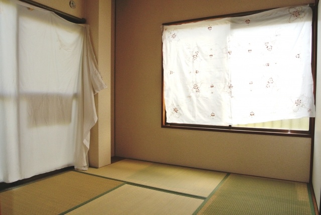 Living and room. Bright two-sided lighting Japanese-style room