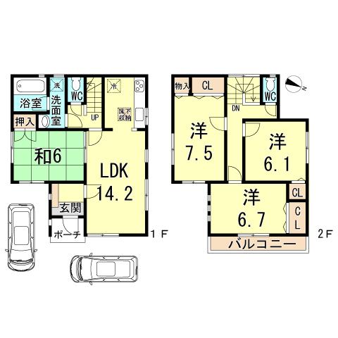 Floor plan. 29,800,000 yen, 4LDK, Land area 110.02 sq m , Building area 94.56 sq m