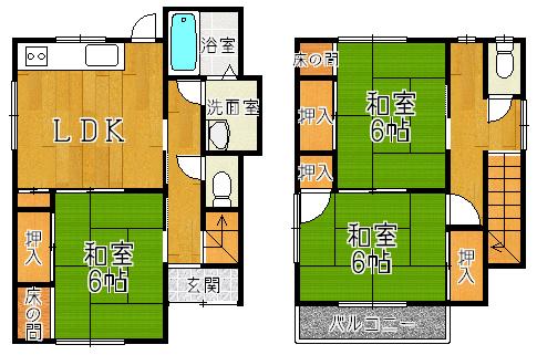 Floor plan. 19,800,000 yen, 3LDK, Land area 79.97 sq m , Building area 73.31 sq m
