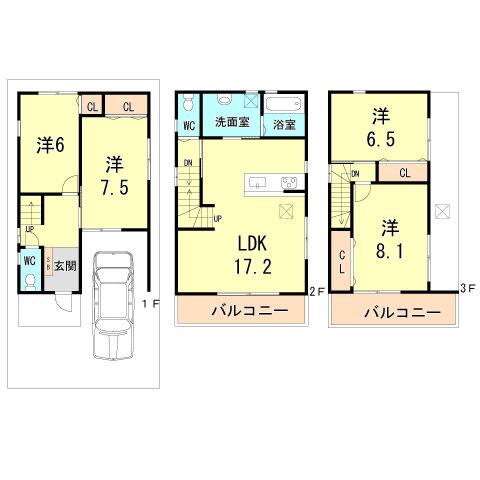 Floor plan. 31,800,000 yen, 4LDK, Land area 85.25 sq m , Building area 105.2 sq m