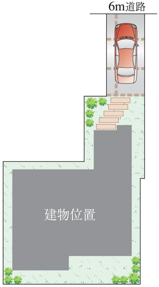 Compartment figure. 32,800,000 yen, 4LDK, Land area 93.04 sq m , Large car parking is possible entrance before we become widely because the building area 101.99 sq m passage part, Available as a bicycle parking space there is a south a little garden space (4.3m × 1.7m). 