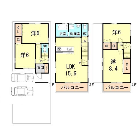 Floor plan. 31,800,000 yen, 4LDK, Land area 74.63 sq m , Building area 105.37 sq m