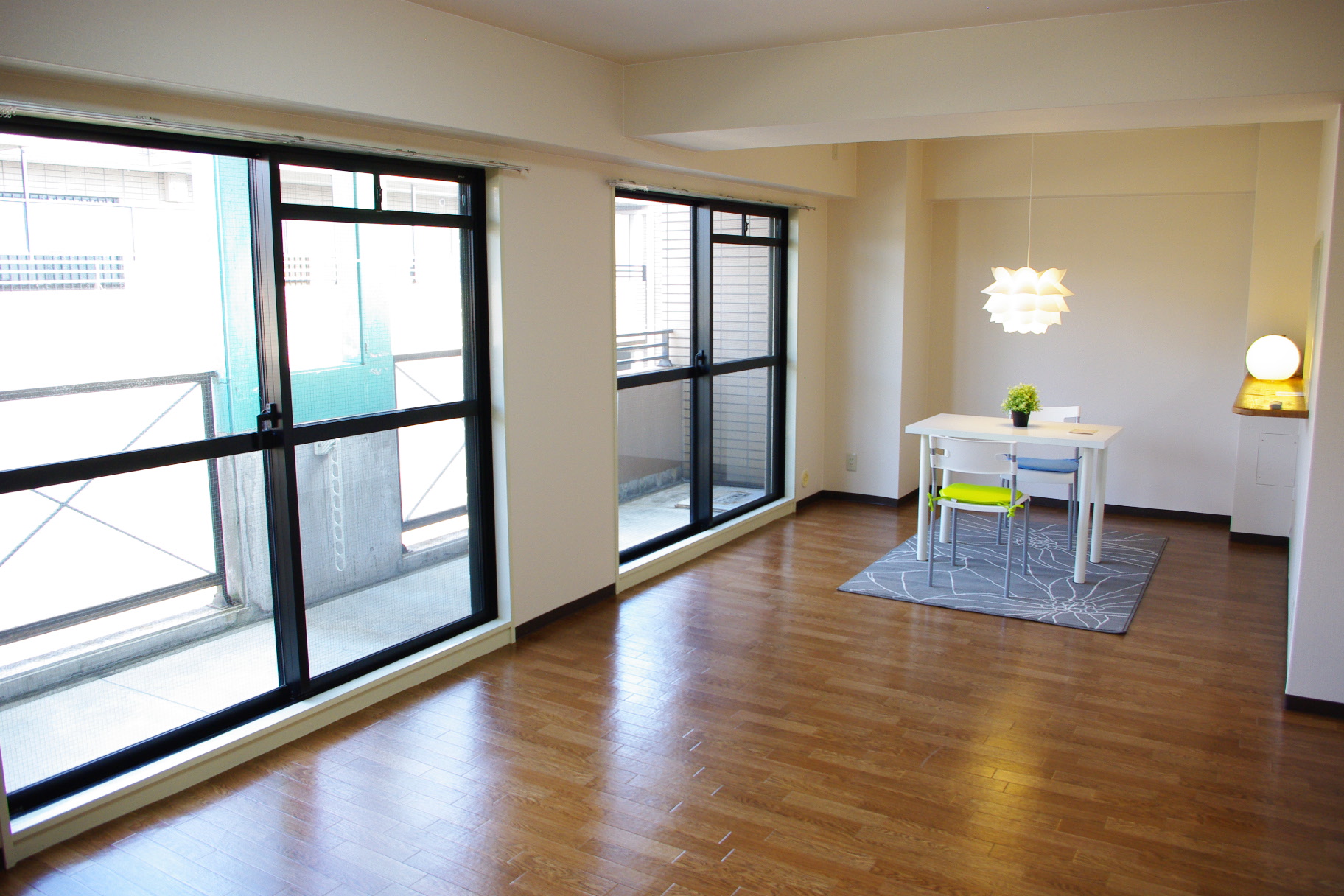 Living and room. Balcony is a large living facing.