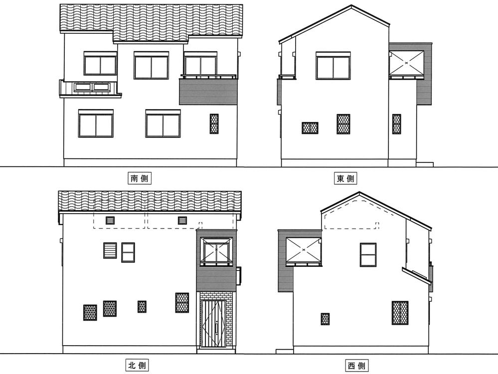 Other. Model house C No. land complete elevational view