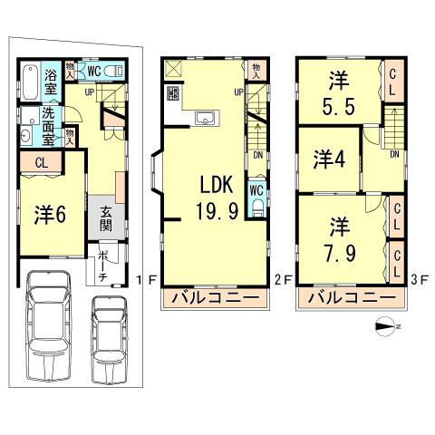 Floor plan. 31,800,000 yen, 4LDK, Land area 76.03 sq m , Building area 114.43 sq m