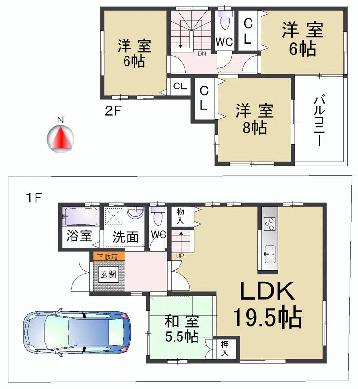 Floor plan. 37,800,000 yen, 4LDK, Land area 101.55 sq m , Building area 98.82 sq m of floor plan here is a reference plan. While looking at the model house is the property of the free plan to be considered a floor plan.