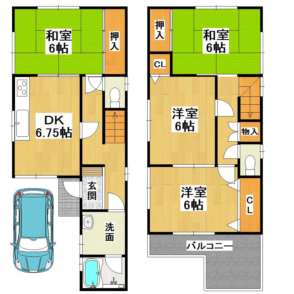 Floor plan. 19,800,000 yen, 4DK, Land area 63.8 sq m , Building area 78.7 sq m