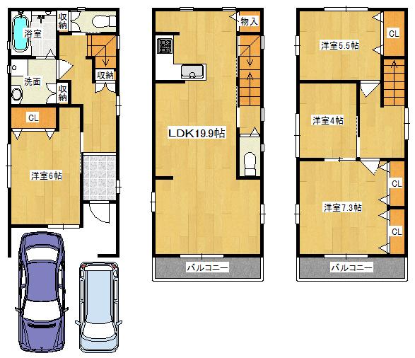 Floor plan. 31,800,000 yen, 4LDK, Land area 76.03 sq m , Building area 114.43 sq m   ◆ Floor plan