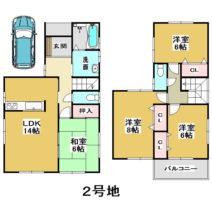 Floor plan. (No. 2 locations), Price 33,800,000 yen, 4LDK, Land area 100.16 sq m , Building area 95.58 sq m