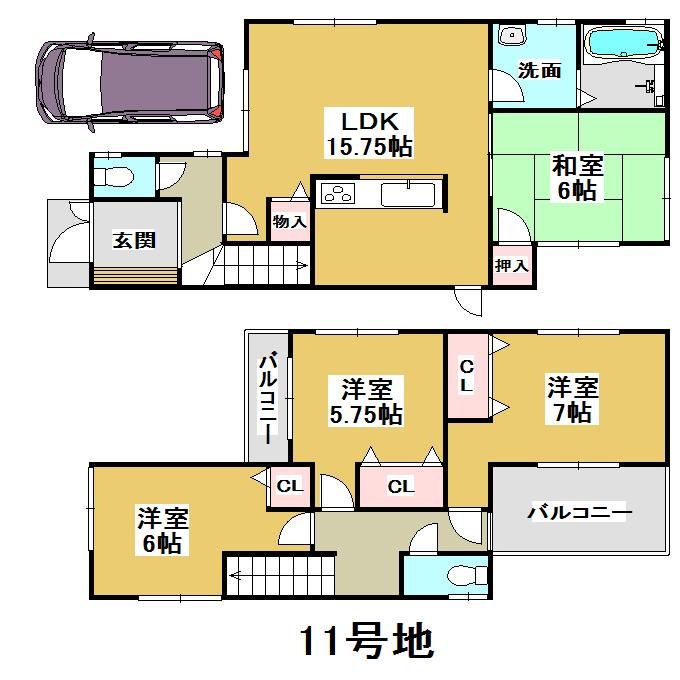 Floor plan. (No. 11 locations), Price 33,300,000 yen, 4LDK, Land area 102.01 sq m , Building area 94.76 sq m