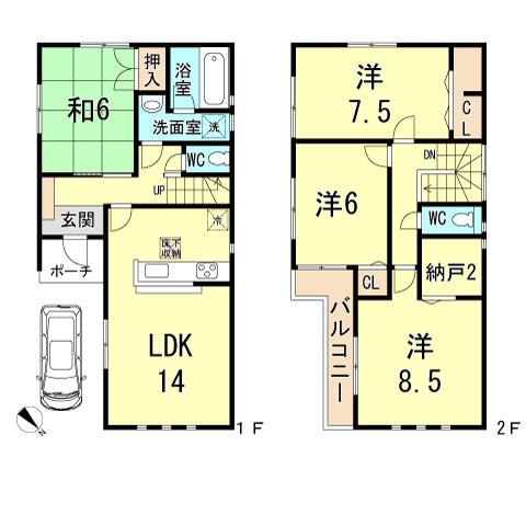 Floor plan. 29,800,000 yen, 4LDK+S, Land area 110.02 sq m , Building area 98.01 sq m