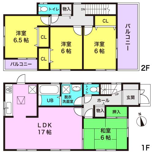 Floor plan. 29,800,000 yen, 4LDK, Land area 135.64 sq m , Building area 98.82 sq m