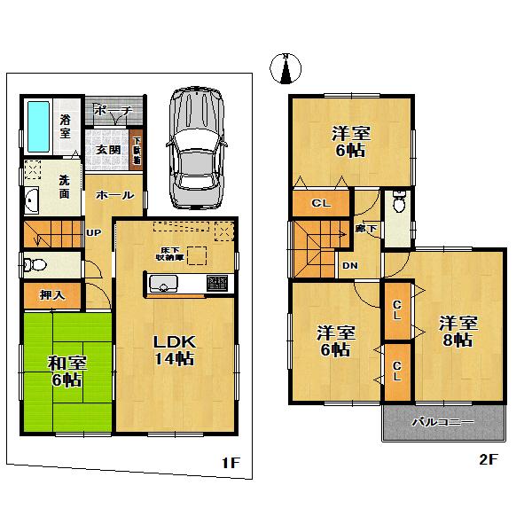 Floor plan. (No. 3 land plan), Price 33,800,000 yen, 4LDK, Land area 100.45 sq m , Building area 94.77 sq m