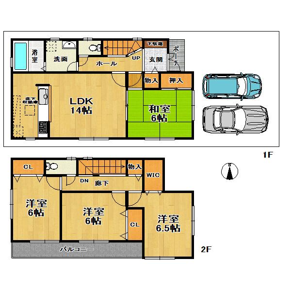 Floor plan. (No. 7 land plan), Price 34,800,000 yen, 4LDK, Land area 118.2 sq m , Building area 95.58 sq m