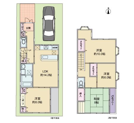 Floor plan. 46,800,000 yen, 4LDK, Land area 109.26 sq m , Building area 117 sq m