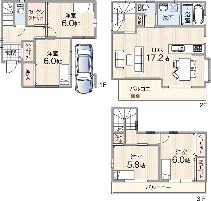 Rendering (appearance). D between the No. land floor plan Is Muko Sho small that there is popular in Amagasaki!