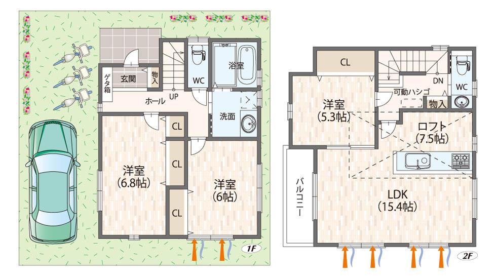 Floor plan. 32,800,000 yen, 3LDK, Land area 76.06 sq m , Building area 83.47 sq m