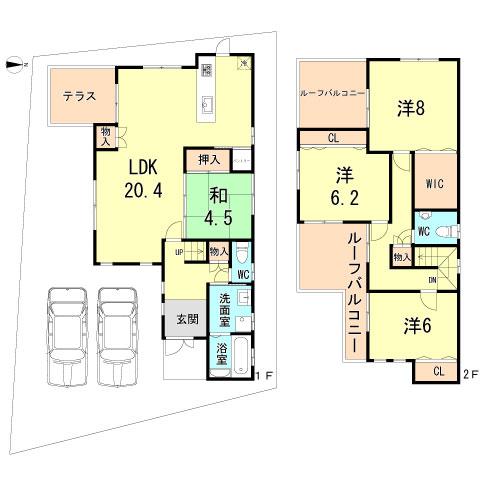 Floor plan. 42,800,000 yen, 4LDK, Land area 129.97 sq m , Building area 111.8 sq m