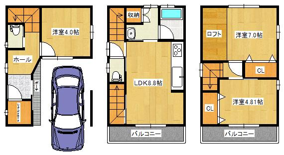 Floor plan. 19.9 million yen, 3LDK, Land area 43.02 sq m , Building area 80.34 sq m   ◆ Floor plan