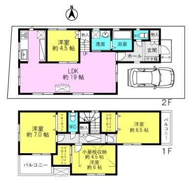 Floor plan. 39,800,000 yen, 4LDK, Land area 90.04 sq m , Building area 100.62 sq m