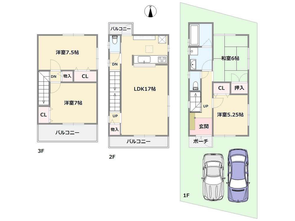 Floor plan. 27.3 million yen, 4LDK, Land area 80.35 sq m , Building area 103.53 sq m