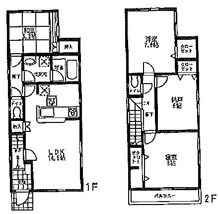 Floor plan. 30,800,000 yen, 3LDK + S (storeroom), Land area 97.41 sq m , Building area 95.57 sq m   [No. 2 place] 