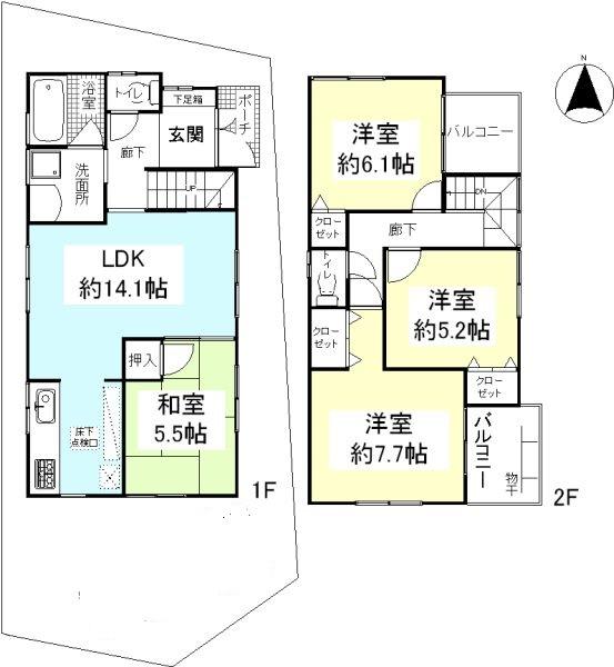 Floor plan. (No. 2 locations), Price 29 million yen, 4LDK, Land area 83.34 sq m , Building area 88.48 sq m