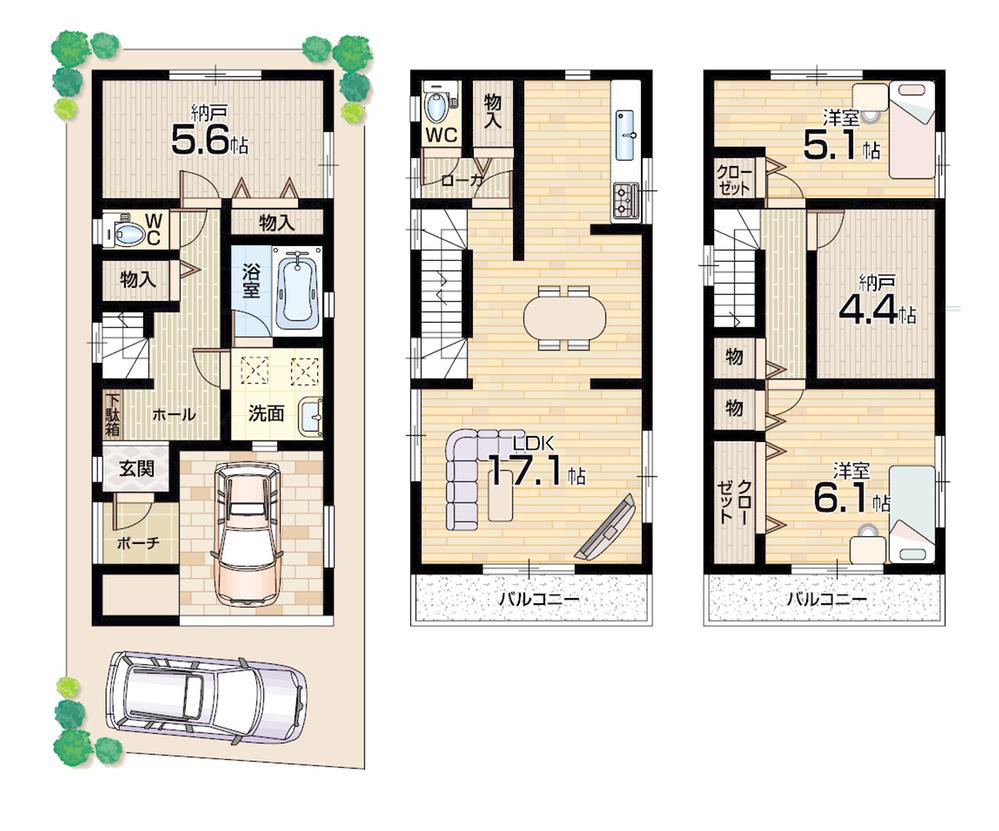 Floor plan. (No. 1 point), Price 30,800,000 yen, 2LDK+2S, Land area 70.6 sq m , Building area 109.92 sq m