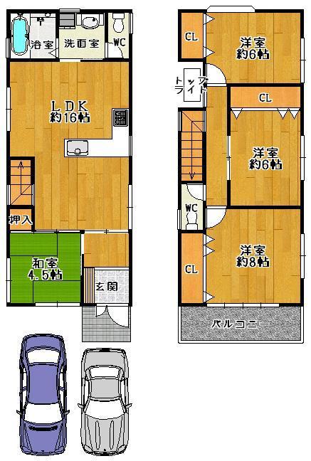 Floor plan. Imafuku 1-chome Newly built single-family