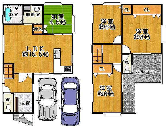 Floor plan. Imafuku 1-chome Newly built single-family