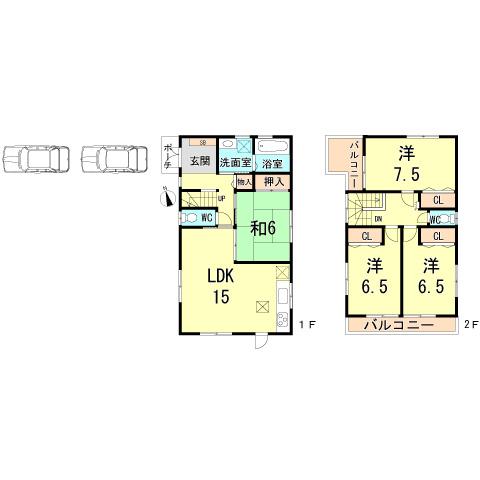 Floor plan. 32,800,000 yen, 4LDK, Land area 118.58 sq m , Building area 98.81 sq m