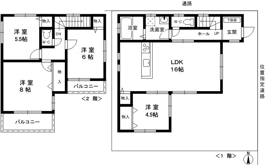 Floor plan. 28.8 million yen, 4LDK, Land area 164.24 sq m , Building area 94.4 sq m