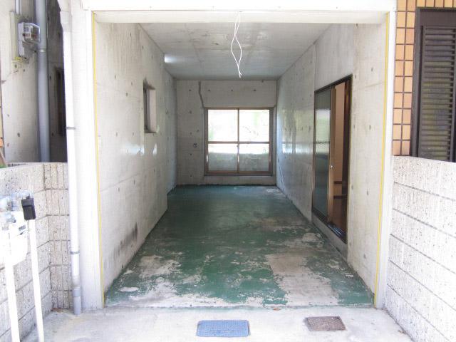 Parking lot. Built-in garage