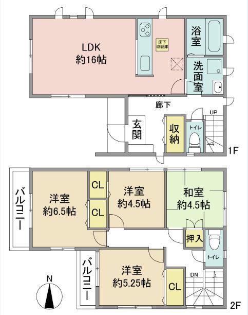 Floor plan. Price 27,800,000 yen, 4LDK, Land area 83.49 sq m , Building area 94.81 sq m