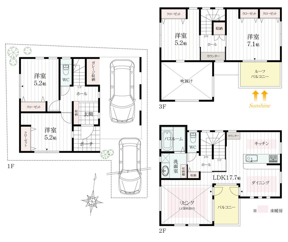 Floor plan. 43,800,000 yen, 4LDK, Land area 105.73 sq m , Building area 85.64 sq m