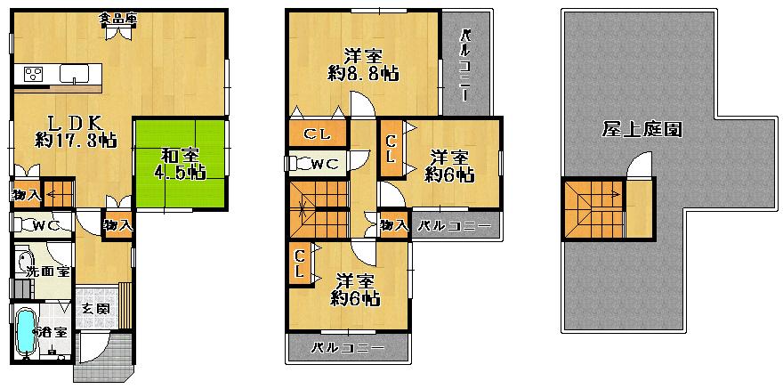 Floor plan. (No. 2 locations), Price 29,800,000 yen, 4LDK, Land area 85.93 sq m , Building area 100.44 sq m