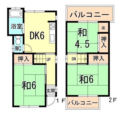Floor plan. 9.3 million yen, 4DK, Land area 45.83 sq m , Building area 49.81 sq m