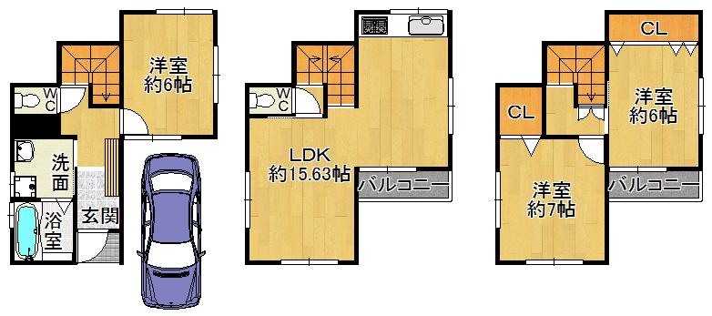 Floor plan. 25,800,000 yen, 3LDK, Land area 52.16 sq m , Building area 86.86 sq m