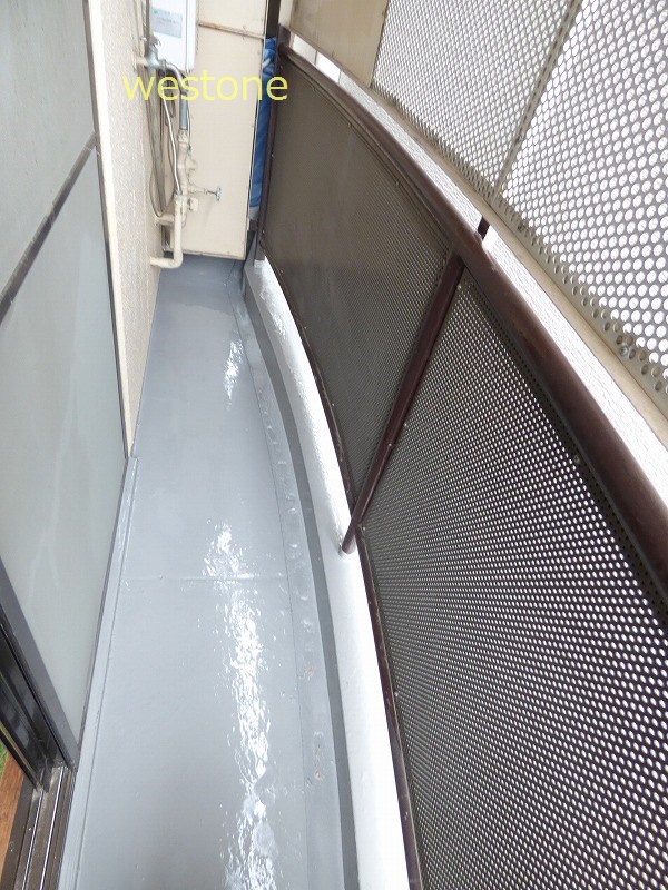Balcony. Put the washing machine on the balcony.