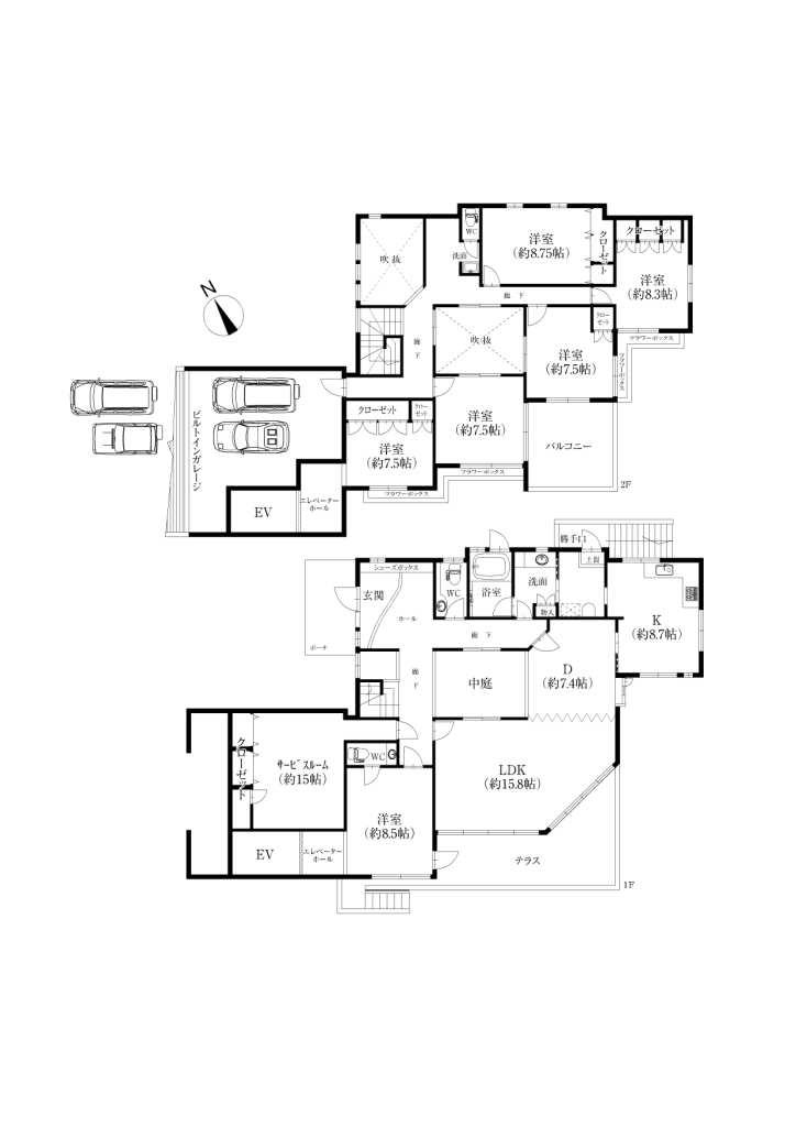 Floor plan. 79 million yen, 6LDK + S (storeroom), Land area 496 sq m , Building area 302.78 sq m