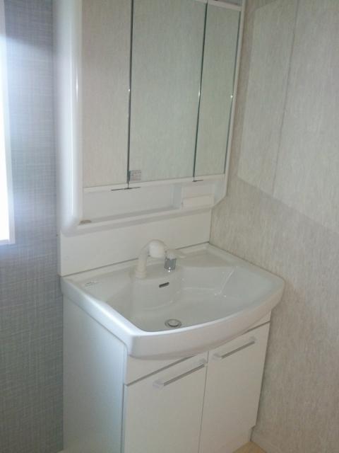 Wash basin, toilet. Wash