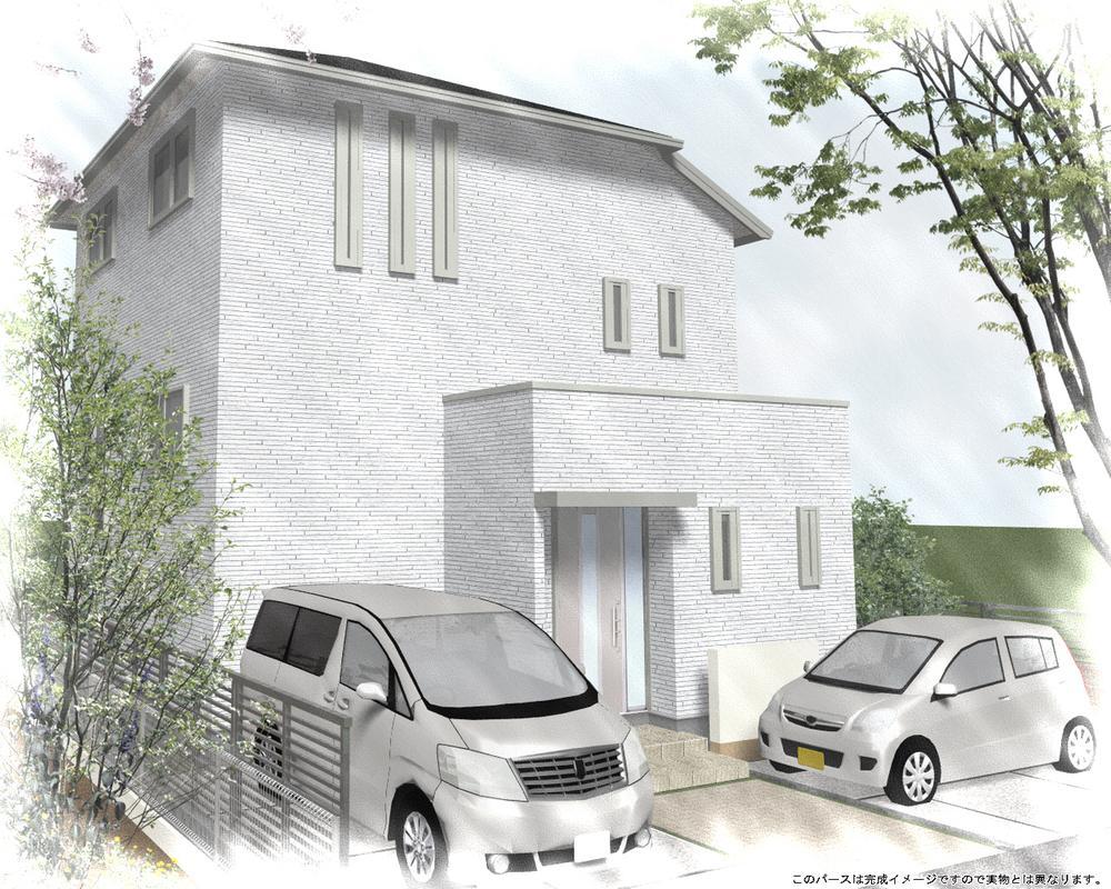 Rendering (appearance). Atrium space of the living room ceiling height of 3.5m with a 1 Kaizo house. Please feel free to to local tour. 